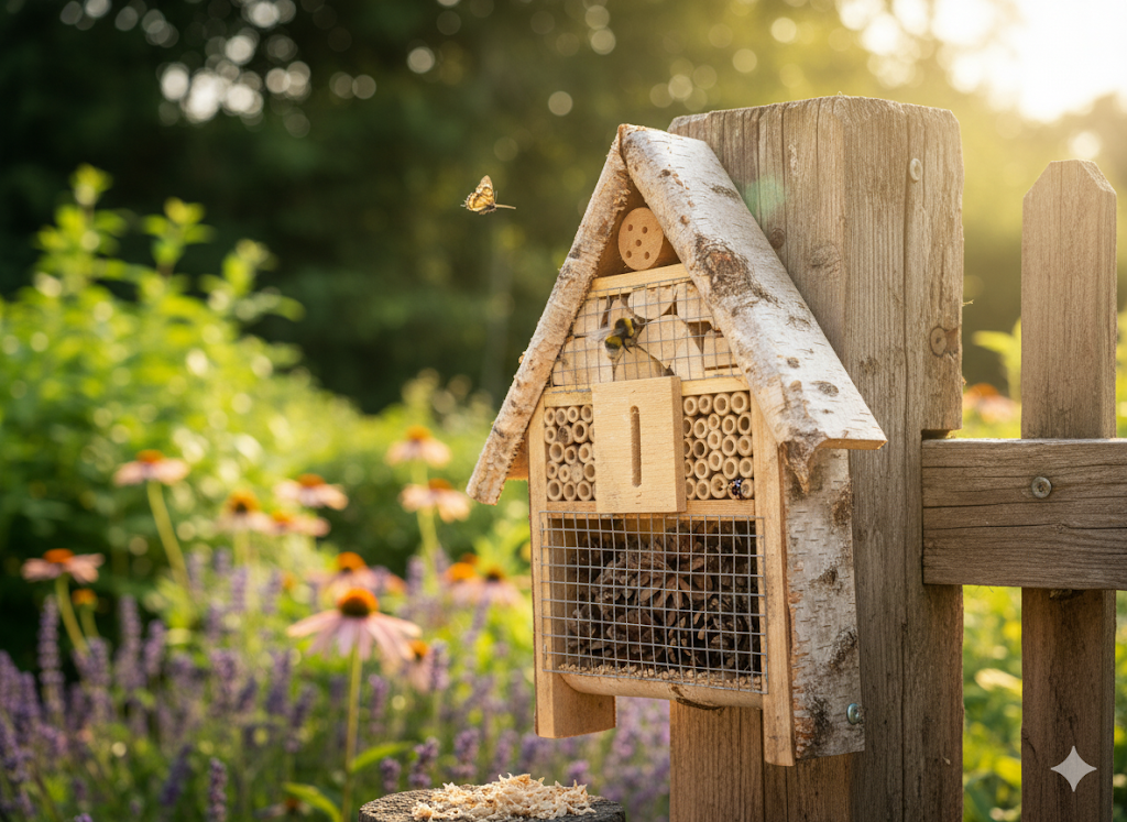 Makedo Insektenhotel Pilatus, Birke-Bambus 48x34x11,5